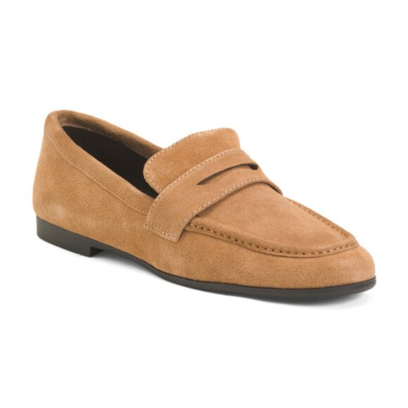 BLACK SUEDE STUDIO Suede Round Toe Classic Loafers - Picture 1 of 3